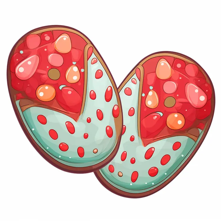 Cute Cartoon Slippers with Red and Green Design