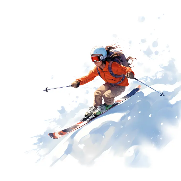 Person Skiing Downhill