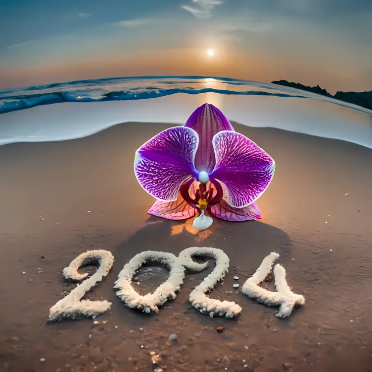 2024 Written in Sand with Flower
