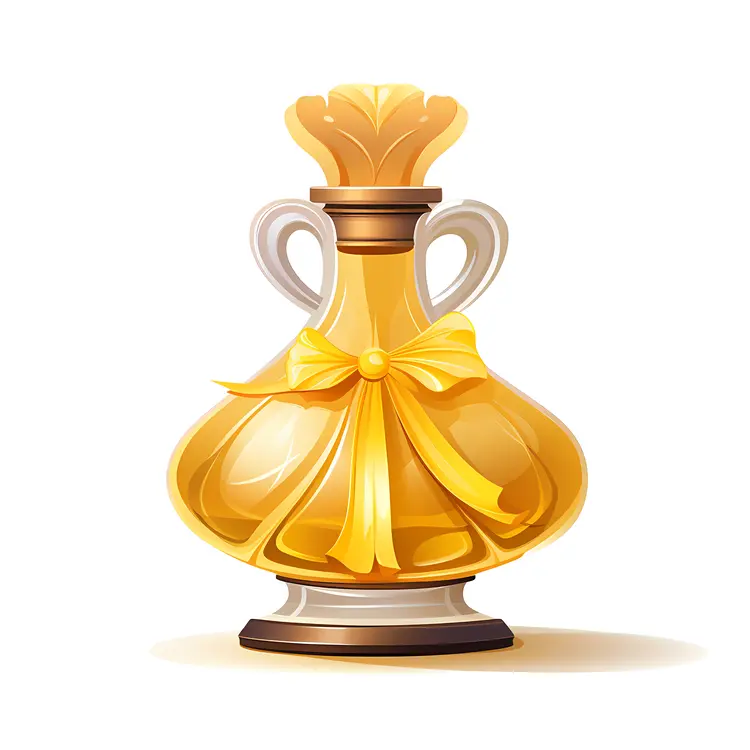 Elegant Yellow Perfume Bottle with Ribbon