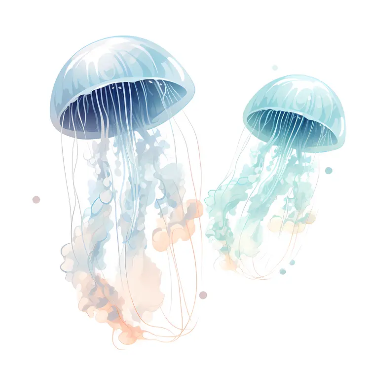 Blue and White Jellyfish