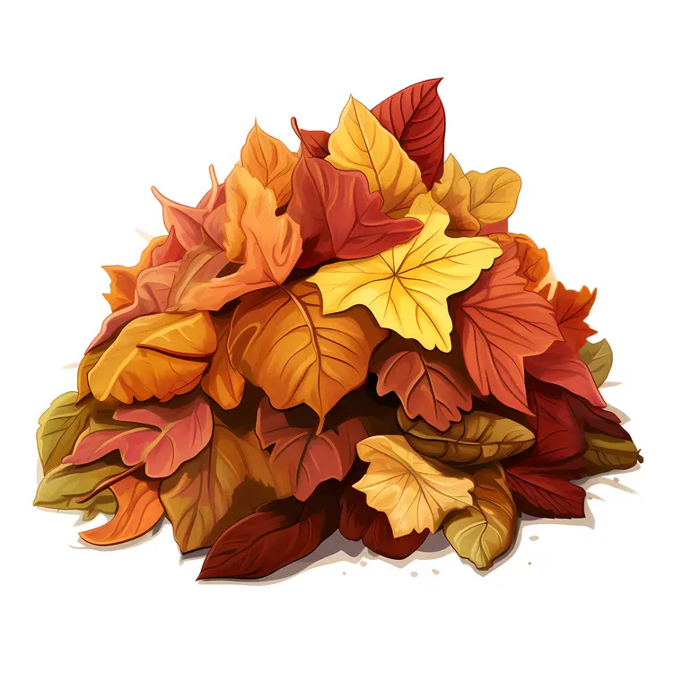 Colorful Autumn Leaves Pile