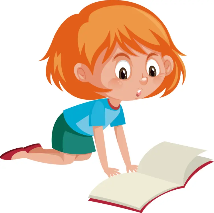 Red-haired Child Reading a Book