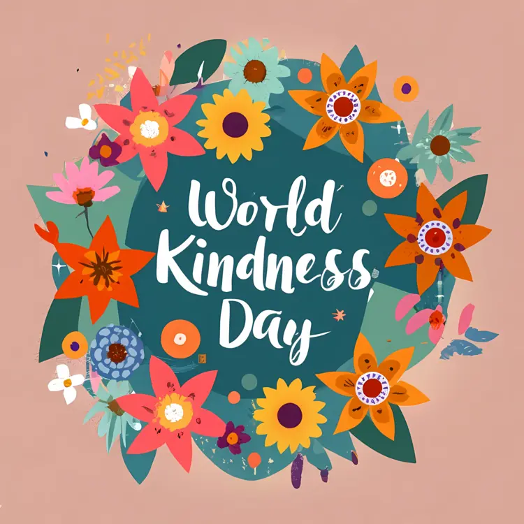 World Kindness Day with Floral Wreath