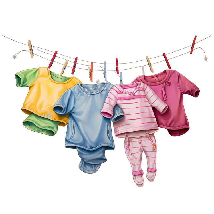 Colorful background of children's clothing and accessories for rainy days