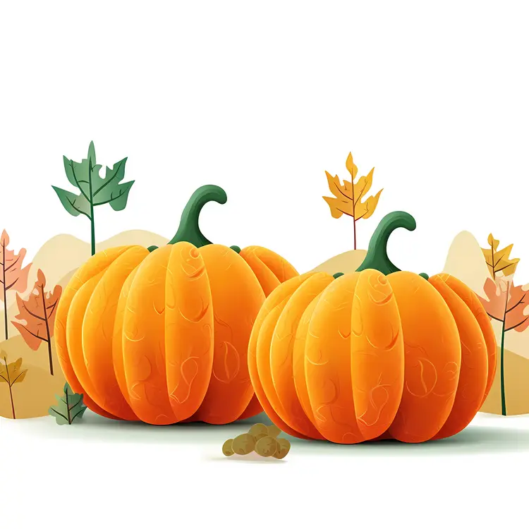 Orange Pumpkins in Autumn