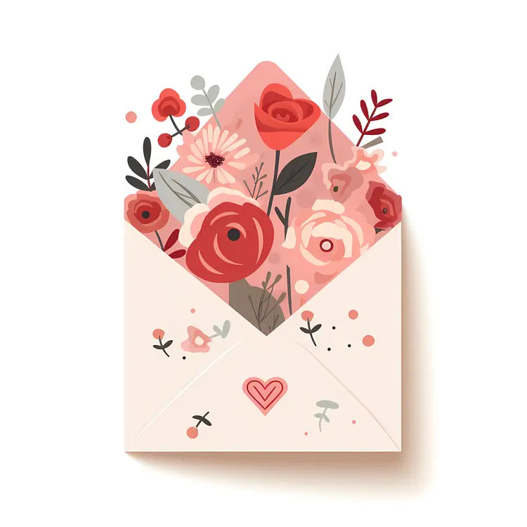 Beautiful Floral Envelope Illustration