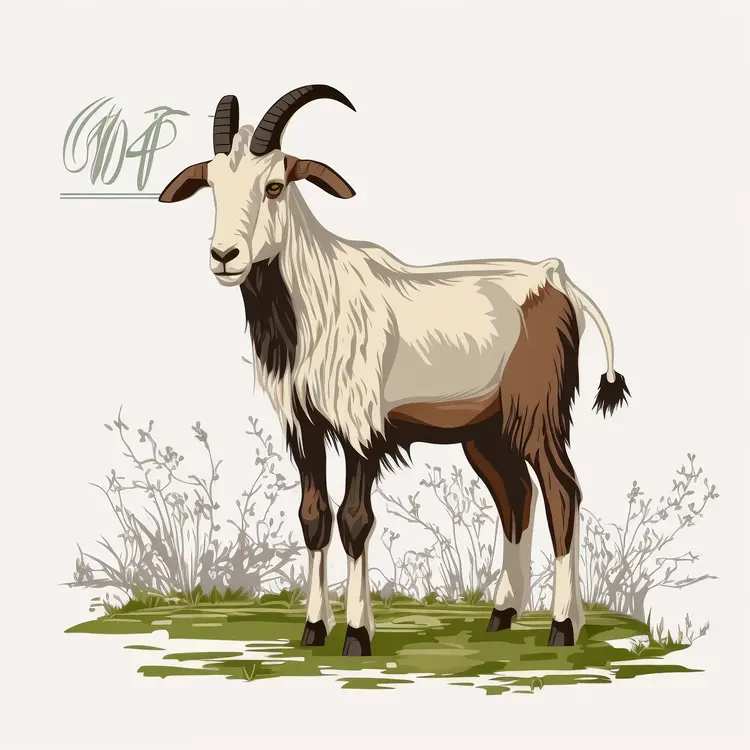 Majestic Goat in Natural Habitat Illustration