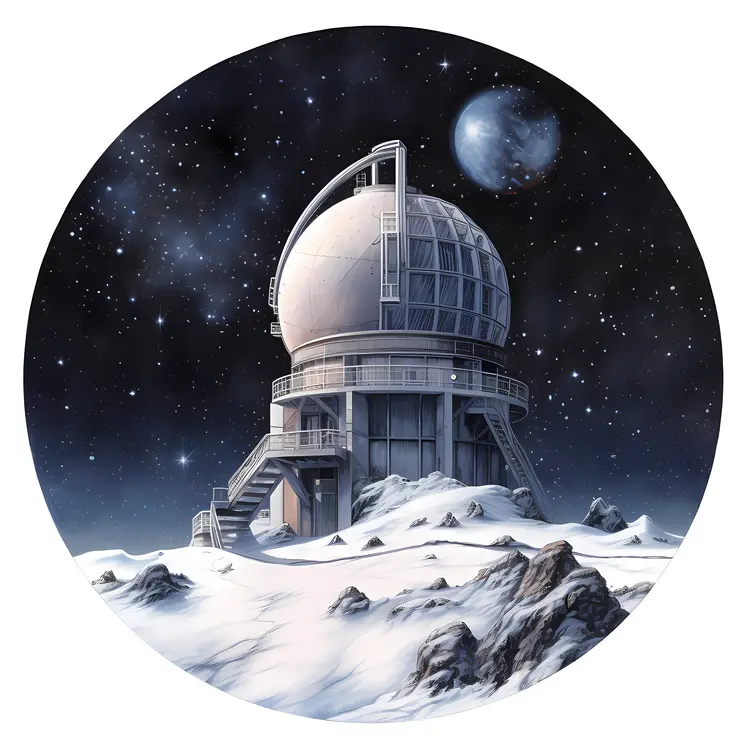 Observatory Under the Starry Night Sky