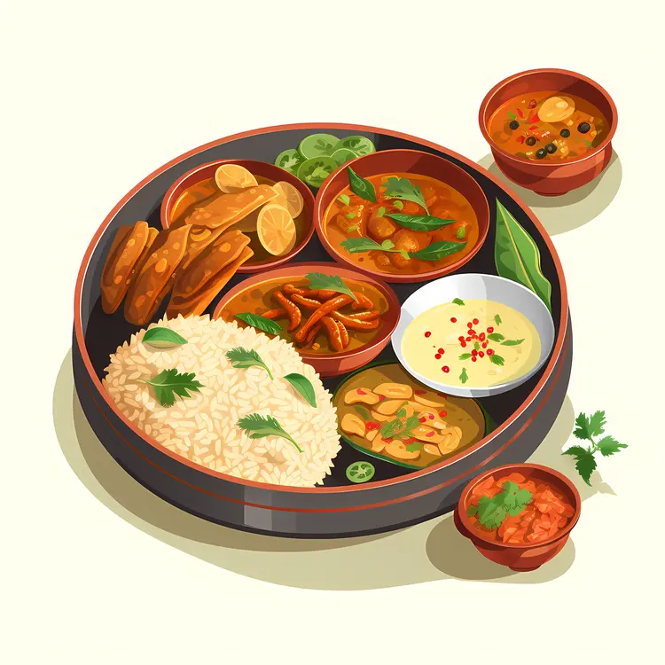 Fish Curry with Rice and Soup