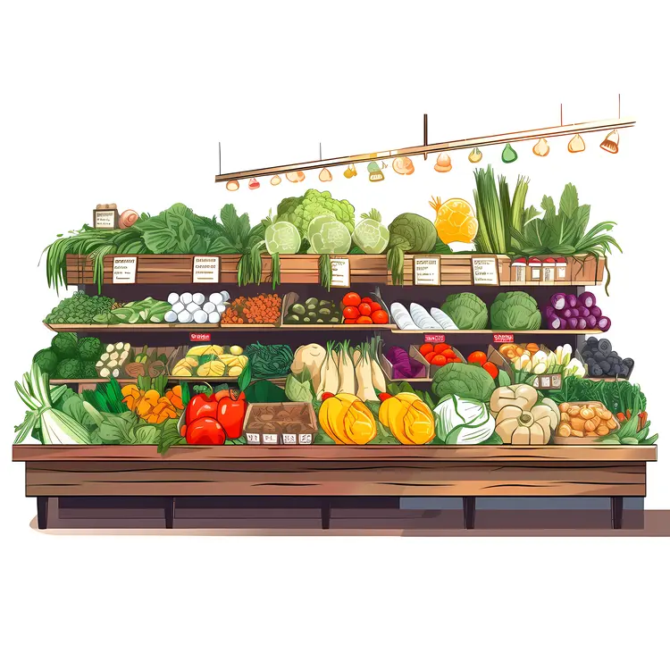 Diverse Vegetable Display at Market