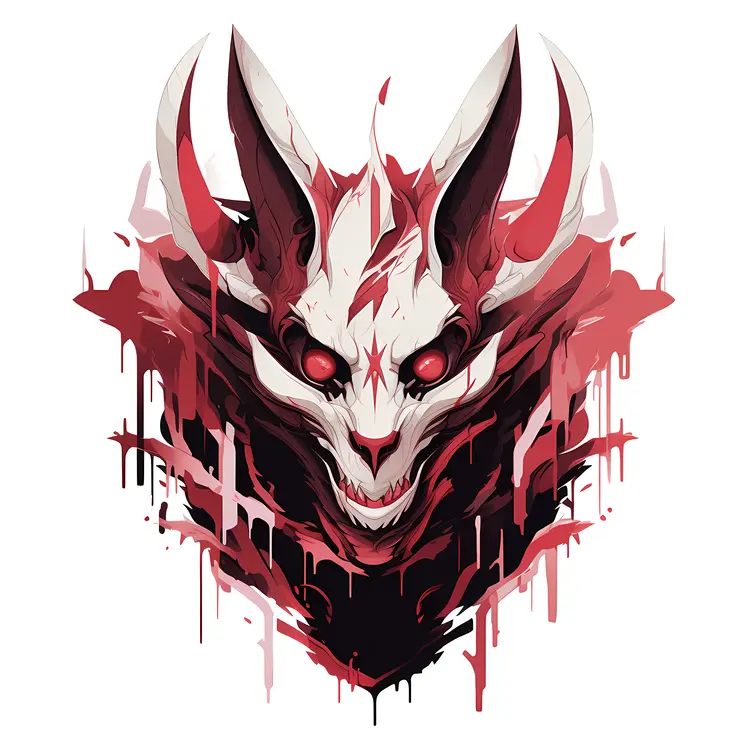 Scary Demon Mask with Red Eyes for Halloween