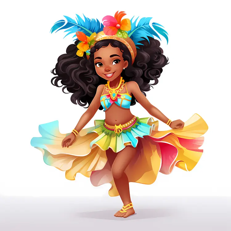 Young Carnival Dancer Illustration
