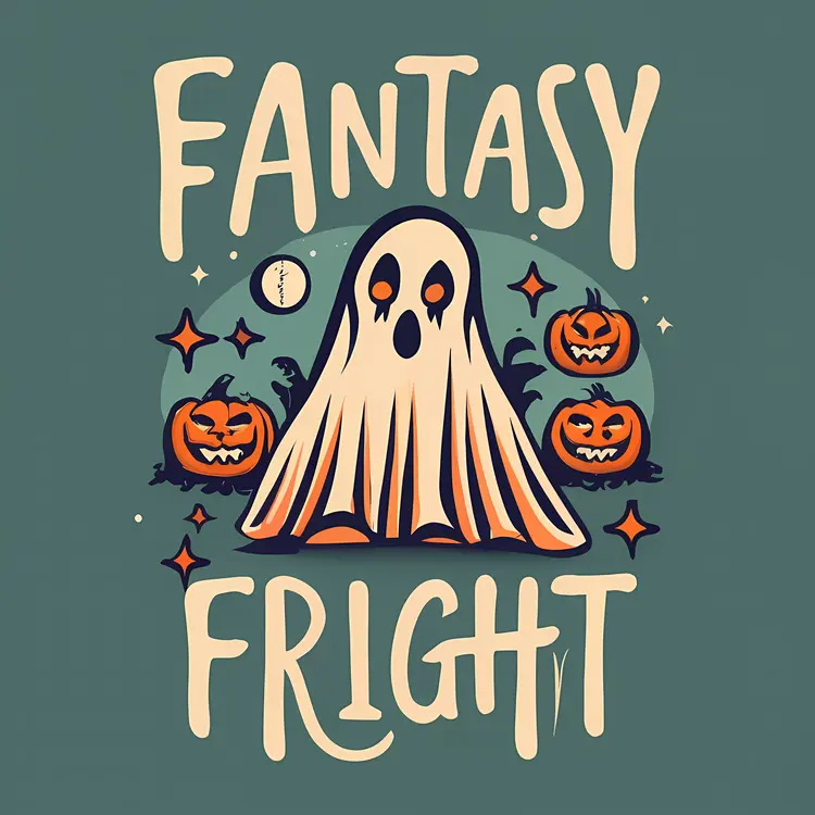 Spooky Ghost and Pumpkins for Halloween