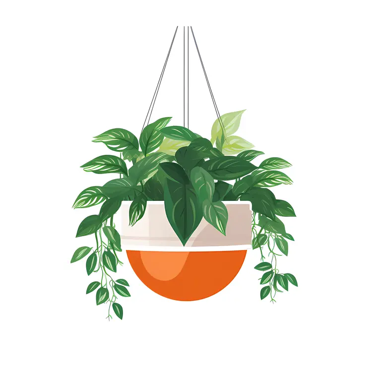 Green Hanging Plant in Decorative Pot