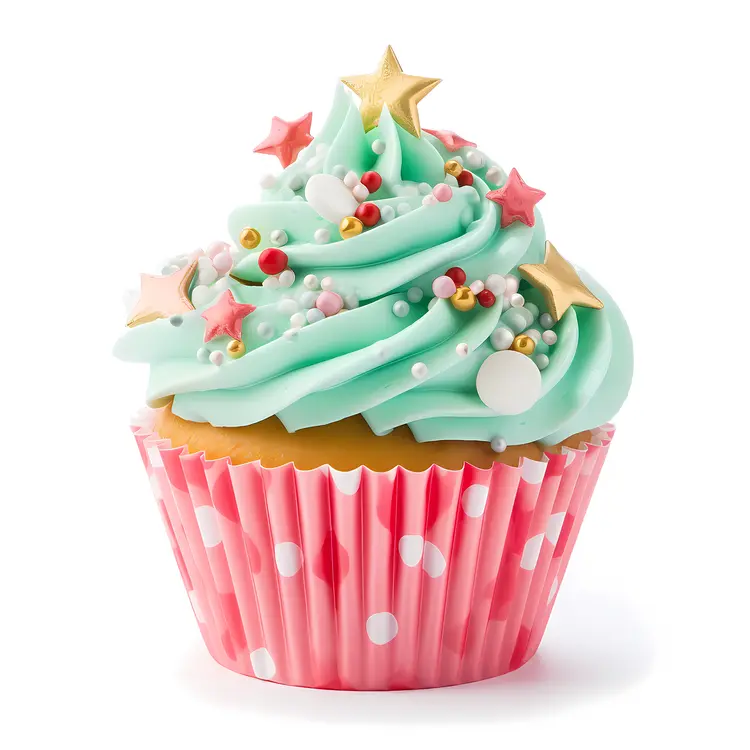 Cupcake with Stars and Sprinkles