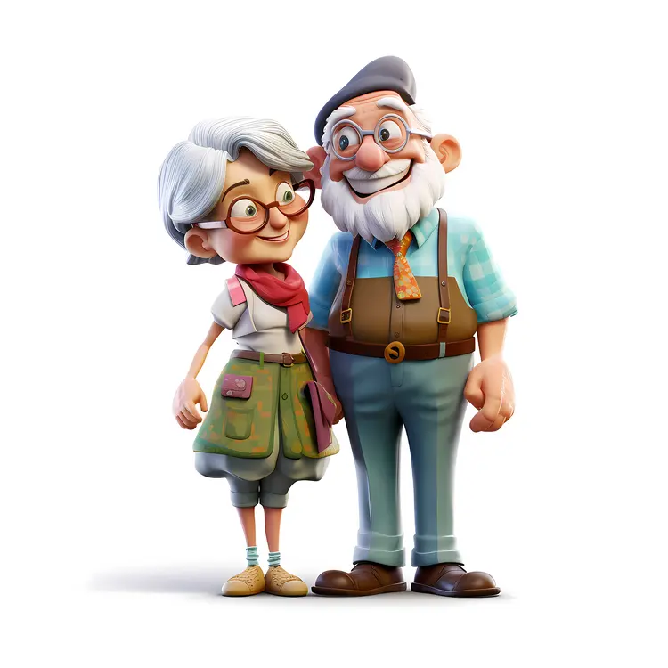 Elderly Couple in Casual Clothes