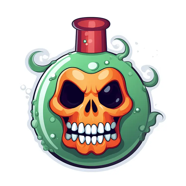 Spooky Skull Potion Bottle for Halloween