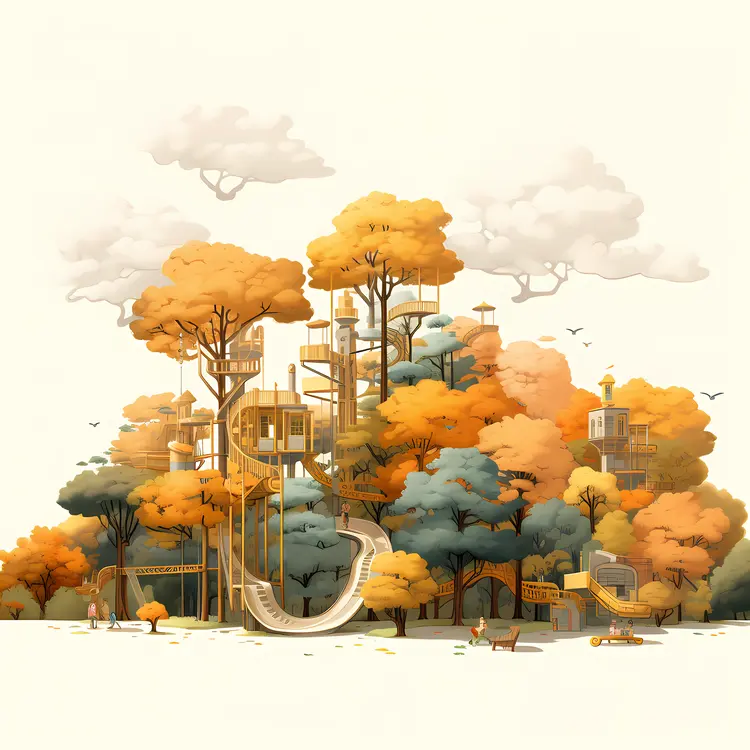 Autumn Treehouse Playground