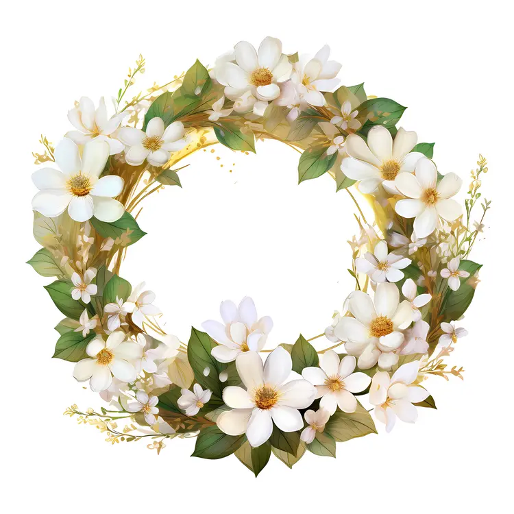 Beautiful White Flower Wreath for Festive Decoration