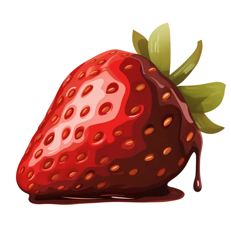 Strawberry with Chocolate Drizzle