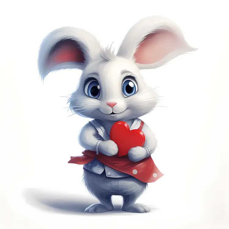Bunny Holding a Heart