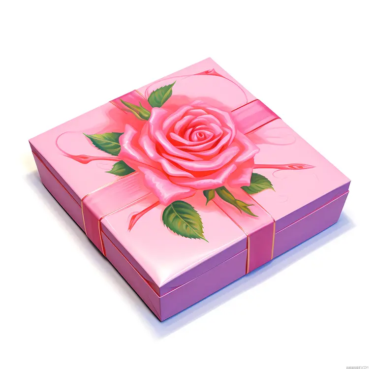 Pink Gift Box with Flower