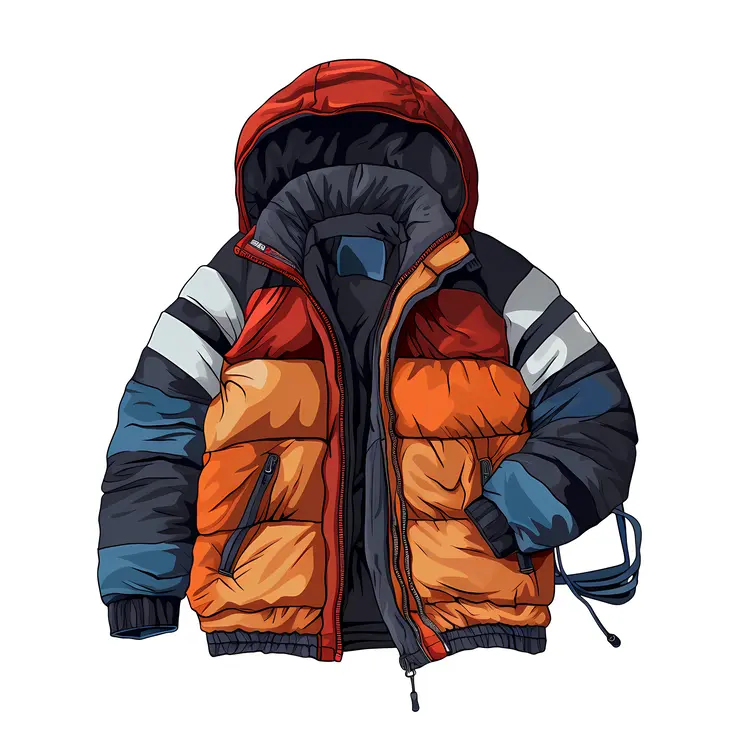 Colorful Winter Jacket with Hood