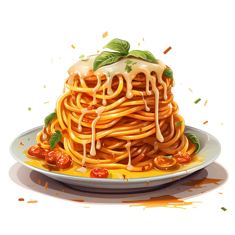 Spaghetti with Tomato Sauce and Cheese