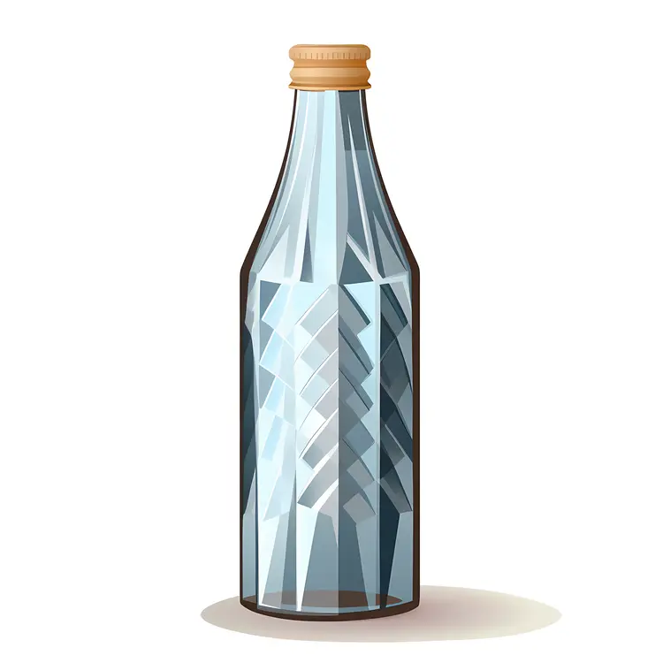 Clear Bottle with Pattern and Wooden Cap