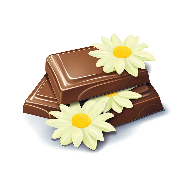 Chocolate Bars with Daisy Flower Decorations
