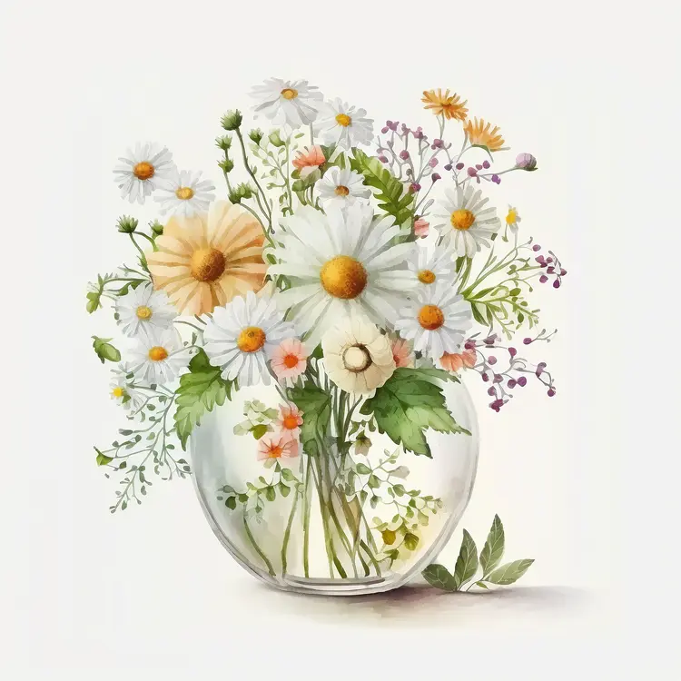 Beautiful Flower Bouquet in a Glass Vase
