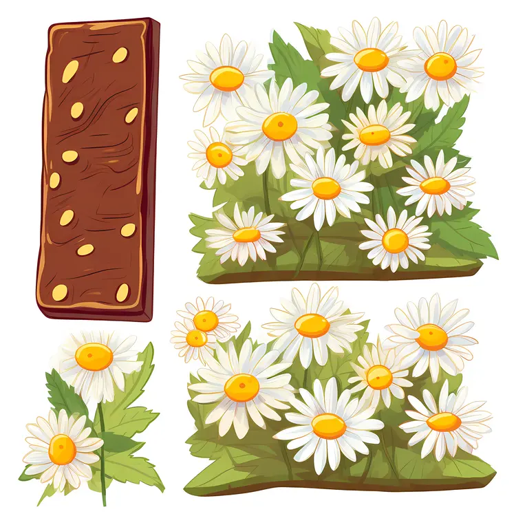 Beautiful Daisies and Chocolate Bar Illustration
Beautiful Daisies and Chocolate Bar Illustration