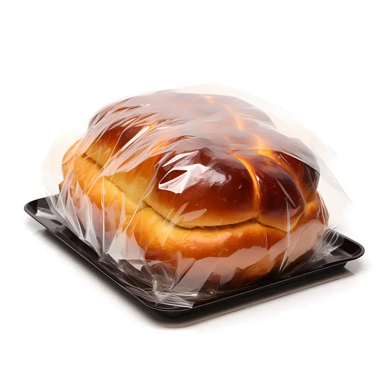 Packaged Fresh Bread on Tray