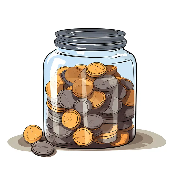 Illustrated Jar of Coins