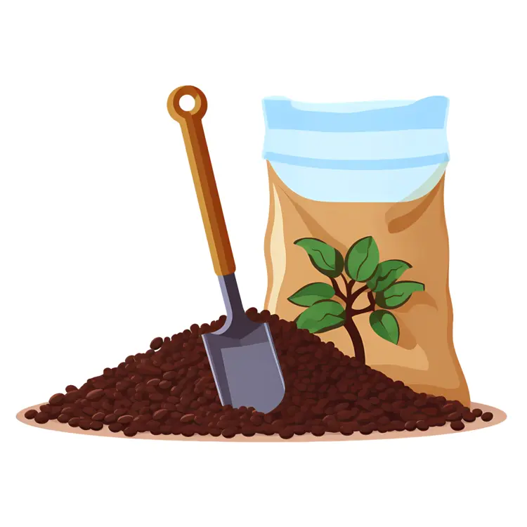 Shovel and Soil for Gardening