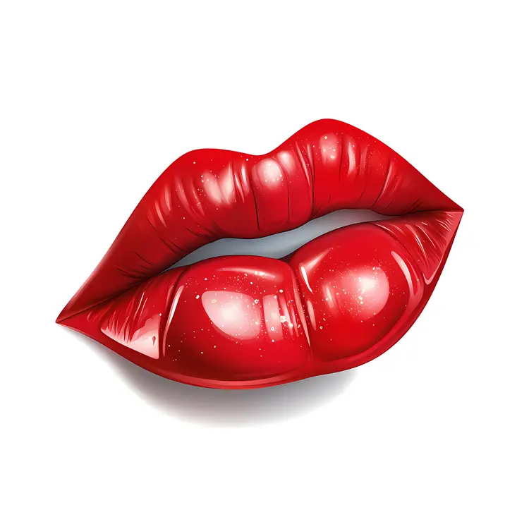 Glossy Red Lips Illustration