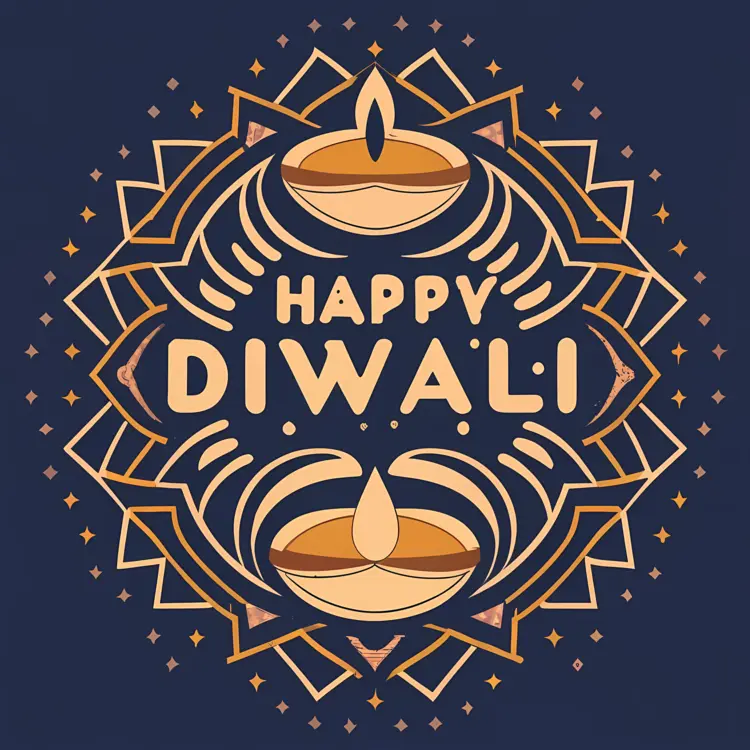 Happy Diwali with Geometric Pattern