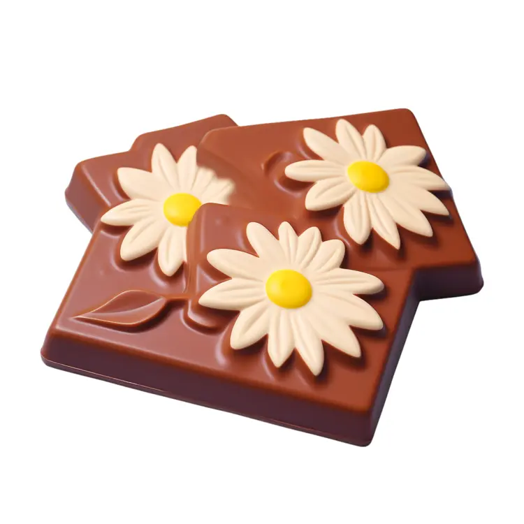 Chocolate Pieces with Daisies