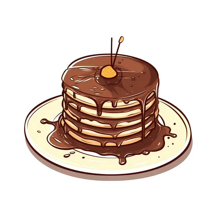 Chocolate Pancakes with Cherry