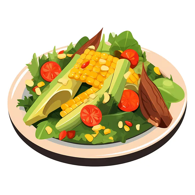 Fresh Vegetable Salad with Corn and Tomatoes