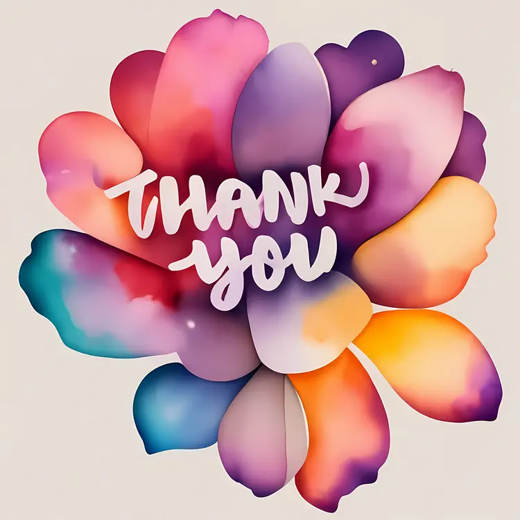 Colorful Flower Thank You Card