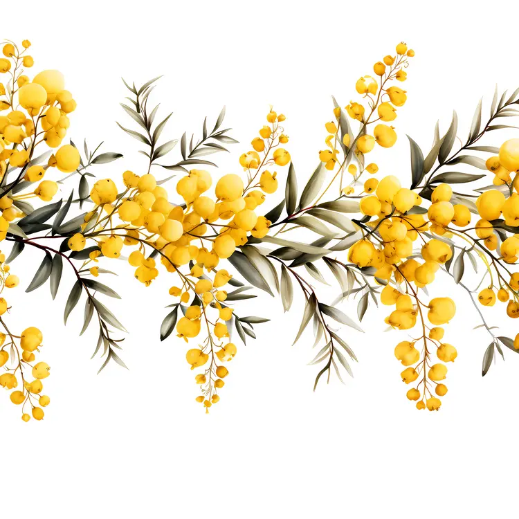 Yellow Flowers on Branch
