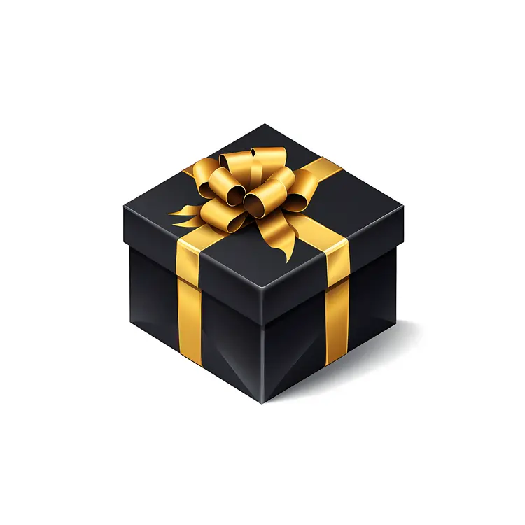 Black Gift Box with Gold Bow