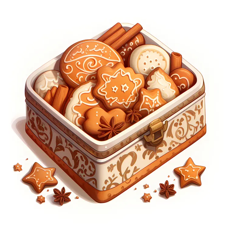 Assorted Gingerbread Cookies in Tin Box