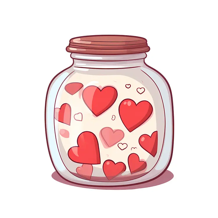 Jar Filled with Hearts