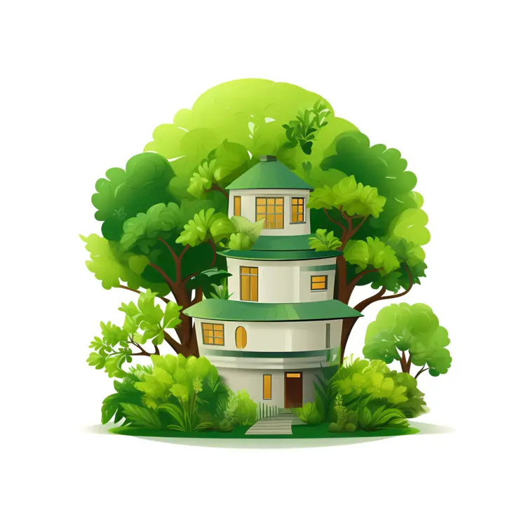 Treehouse Surrounded by Greenery