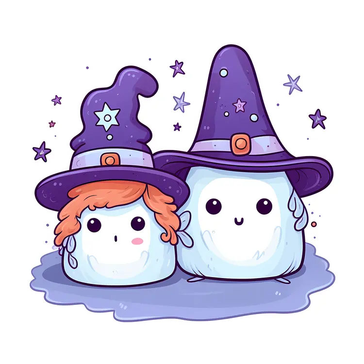 Cute Witch Hats with Adorable Characters for Halloween