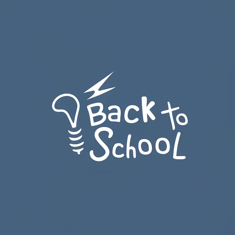 Simple Back to School Text with Lightbulb