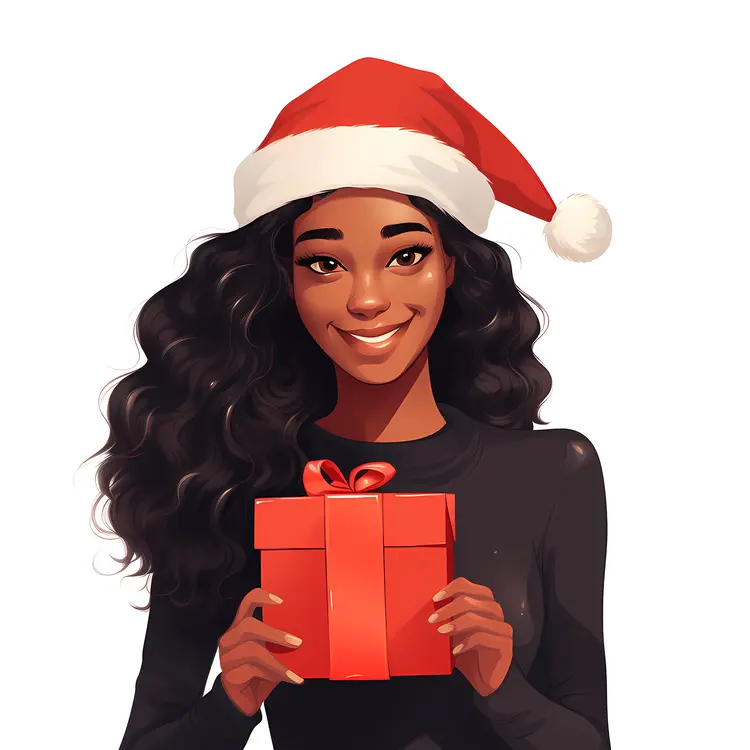 Woman with Christmas Gift